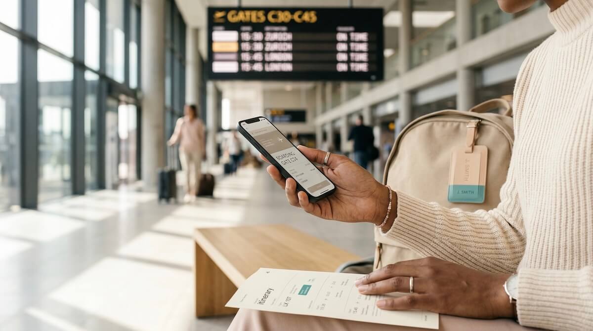Smartphone at airport