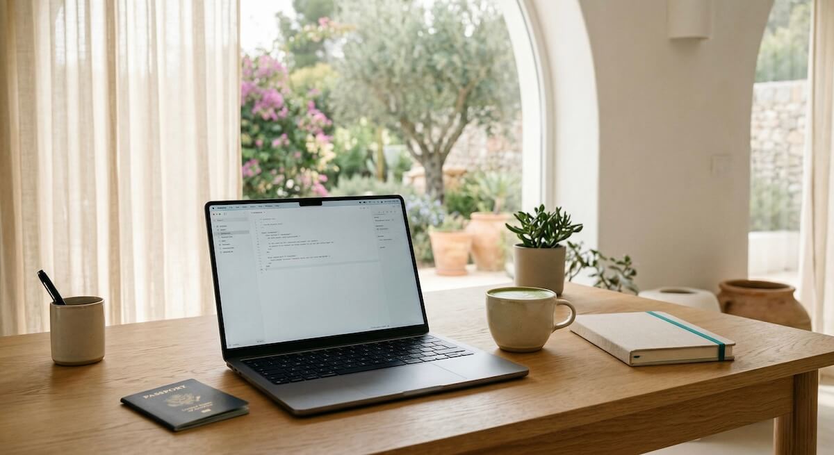 Digital nomad working